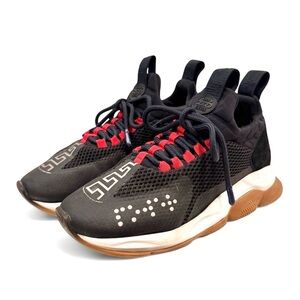 Versace Chain Reaction Black & Red Sneakers Size IT40/Men US7/Women US10